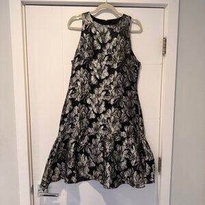 Excellent condition Julia Jordan Metallic Floral Jacquard Sleeveless Dress, 10